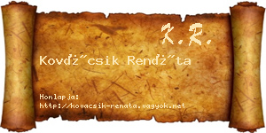 Kovácsik Renáta névjegykártya