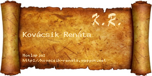 Kovácsik Renáta névjegykártya